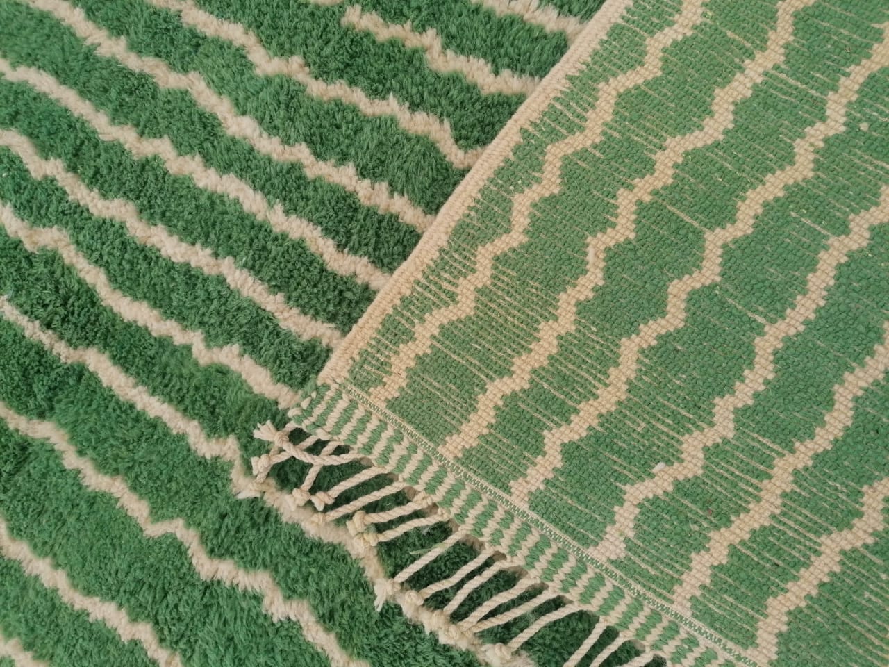 Authentic Green Berber Carpet Handmade 300x365