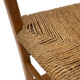 Mid century pine & sisal rocking chair, 1950s