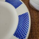 Grand plat Badonviller bleu croissillon