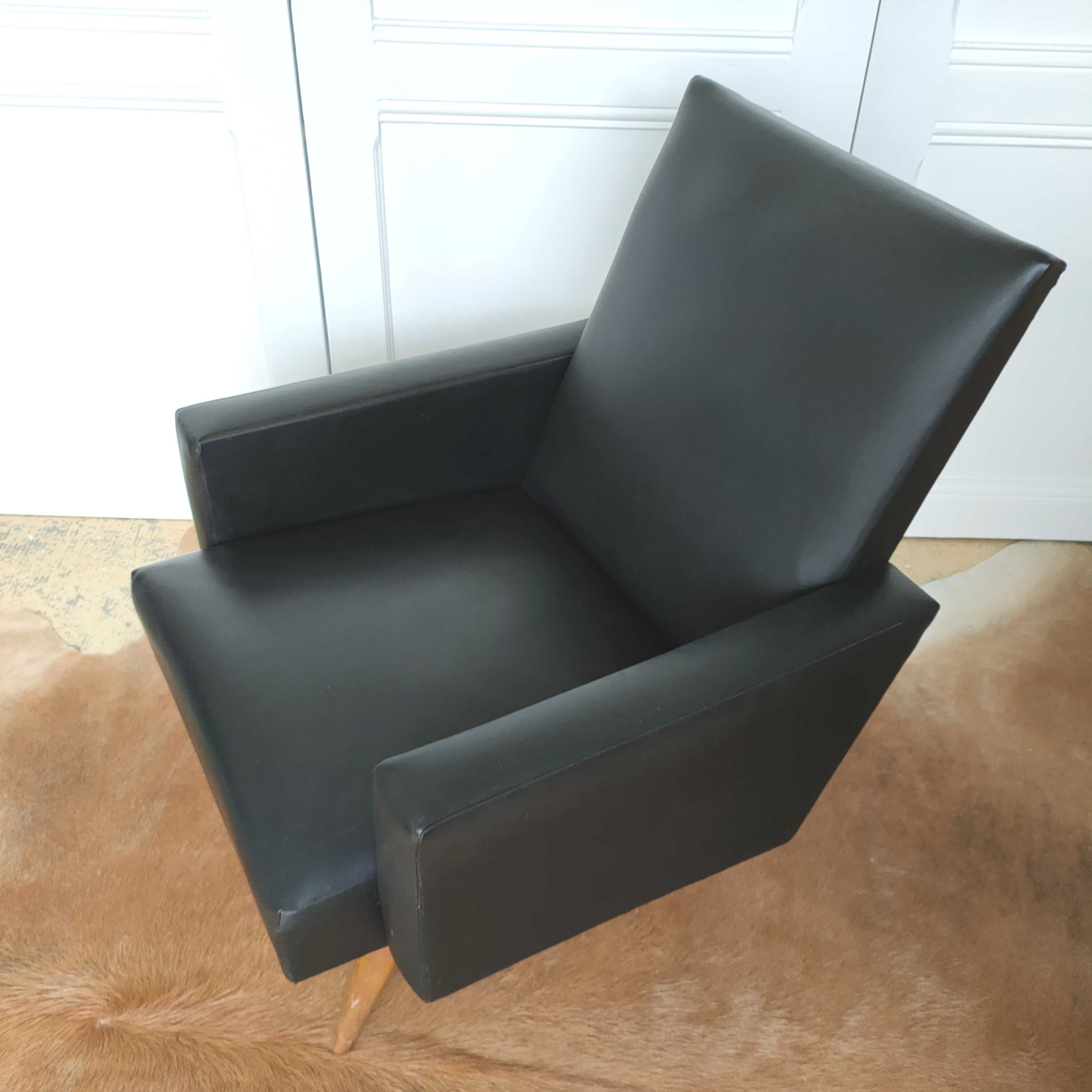 Black skai chair