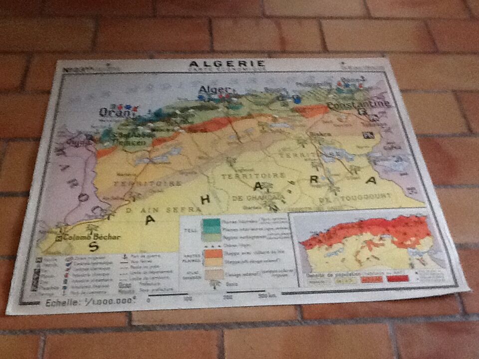 School N ° 23 Algeria map map physical and 23 Bis Algeria economic hatchet by Louis François map