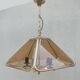 Vintage chandelier 70/80 gilded and smoked glass