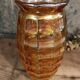 Vintage french cut crystal vase from the 40's in amber colour
