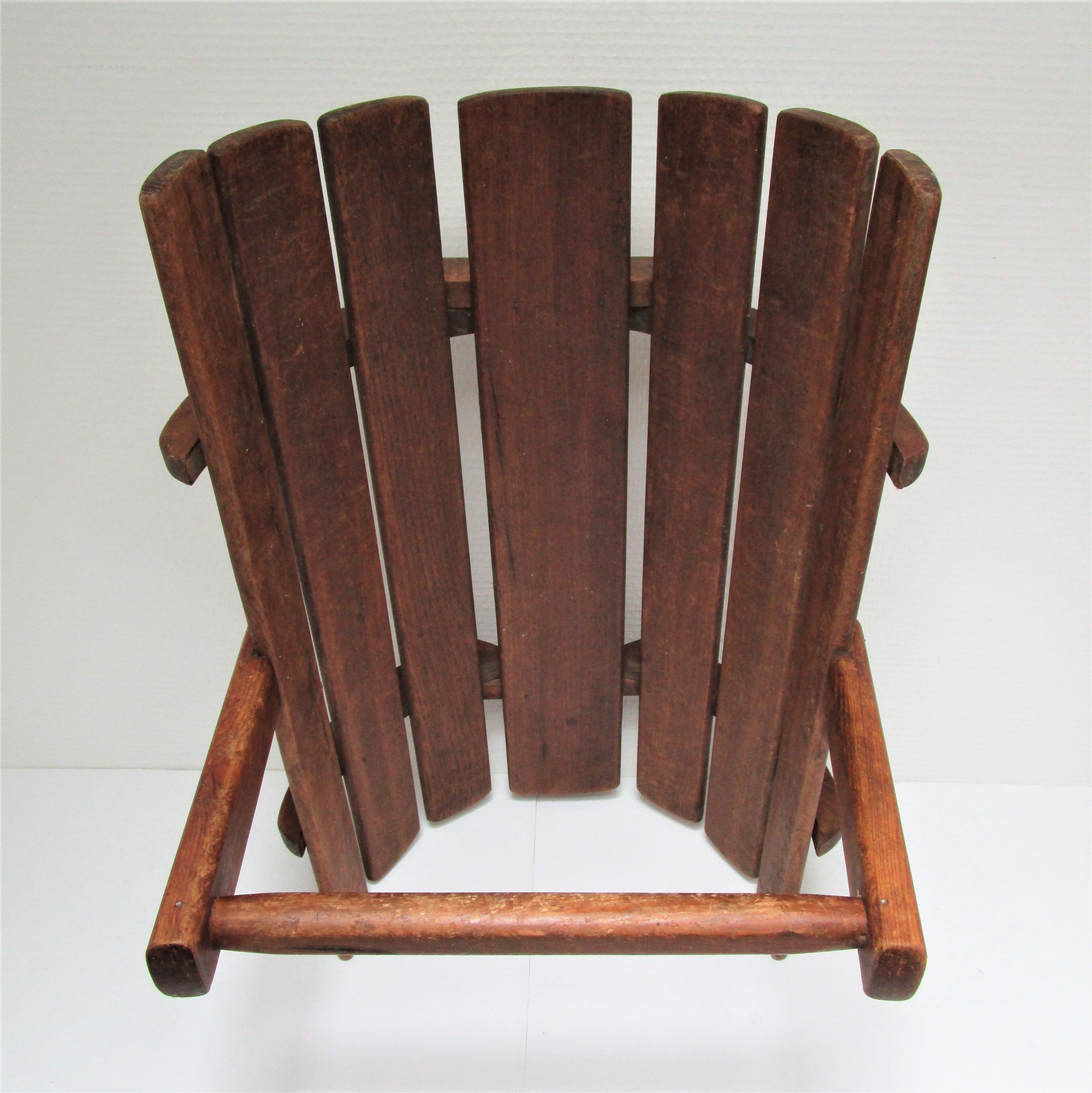 Panier à bûches bois massif lattes art populaire vintage