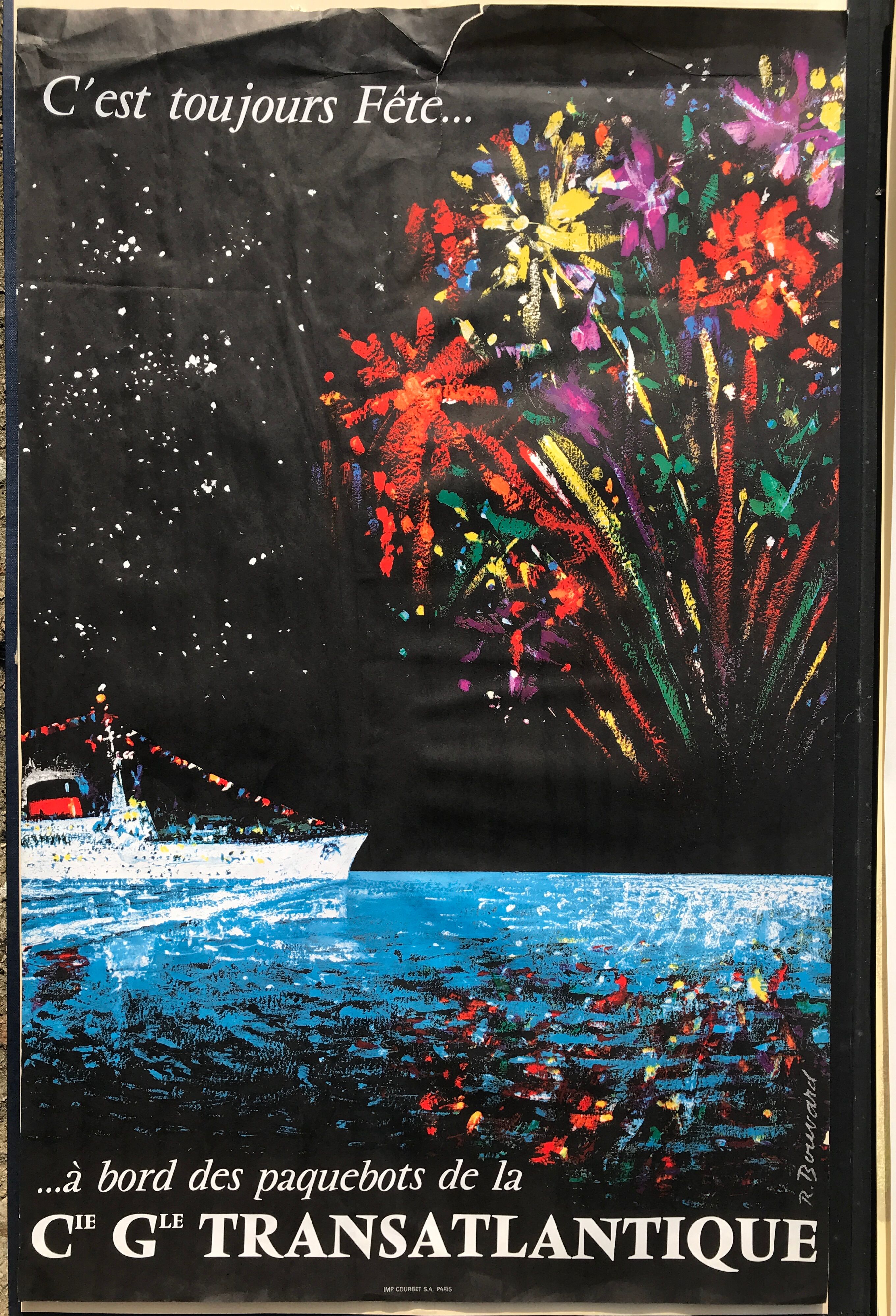 Advertising poster of the Cie Générale Transatlantique, 1955 (BOUVARD R.)