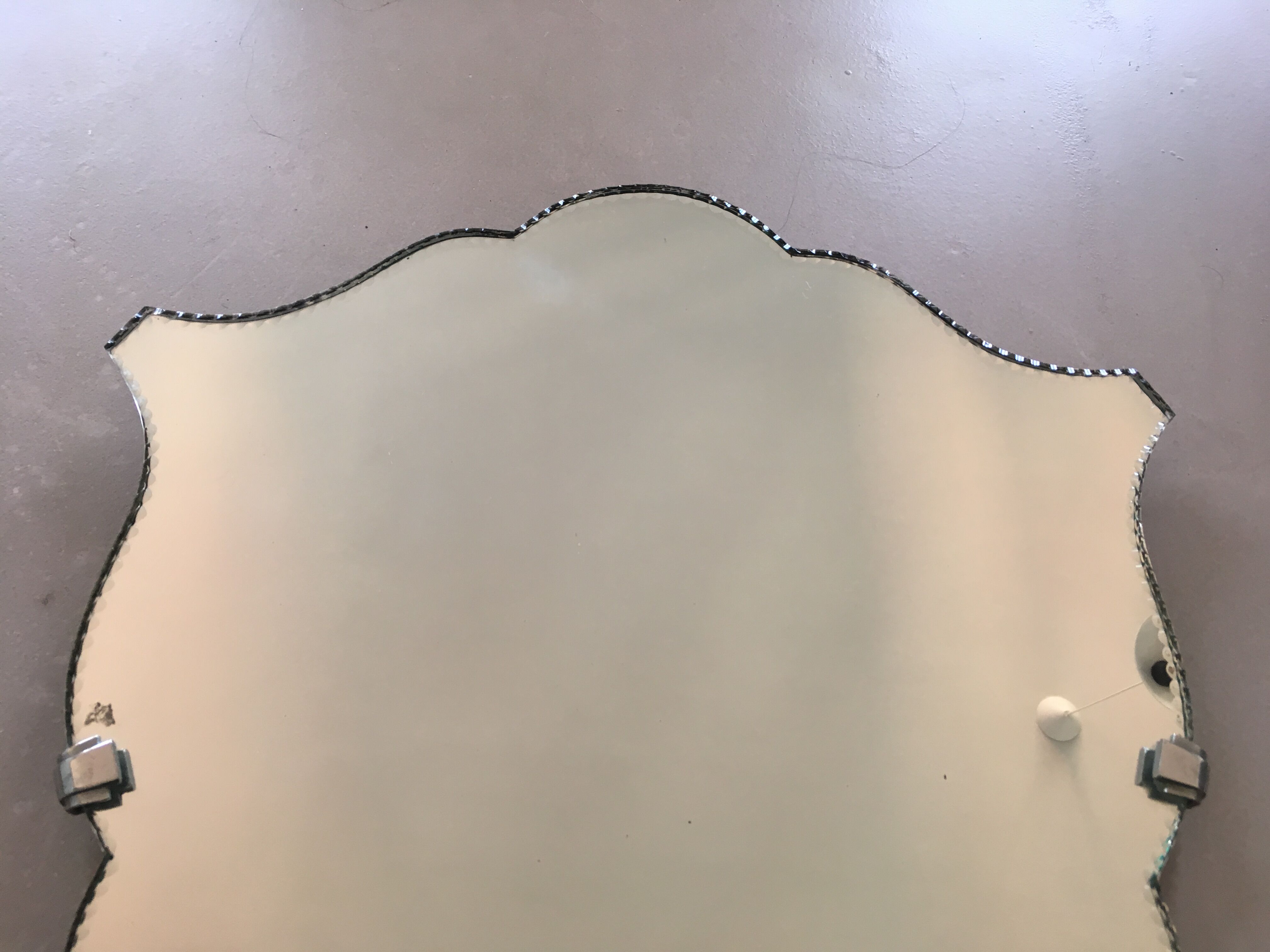 Old bevelled/chiseled mirror 39x57cm