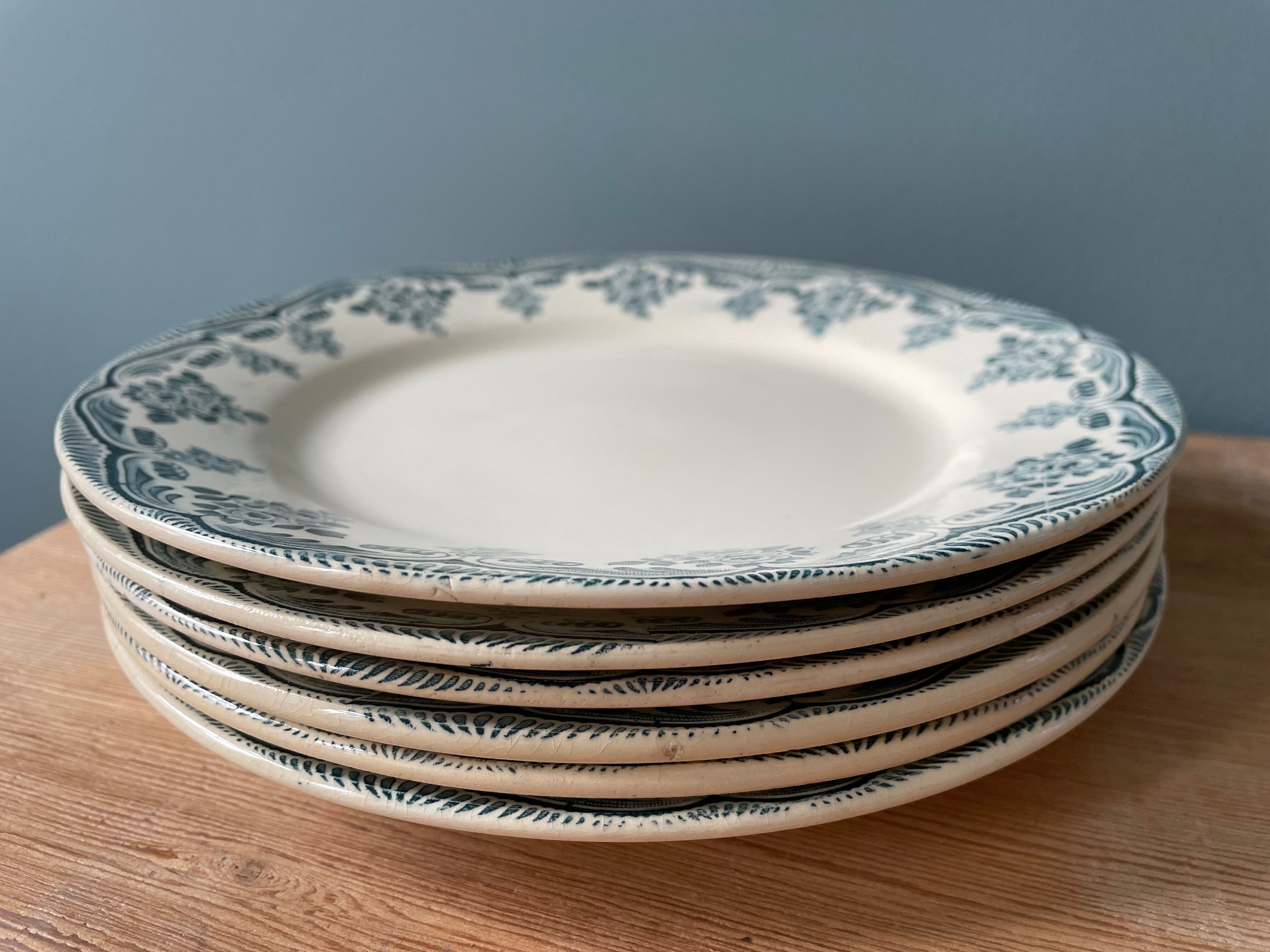 Set of 6 small plates Terre de Fer Choisy le Roi, Bordeaux collection