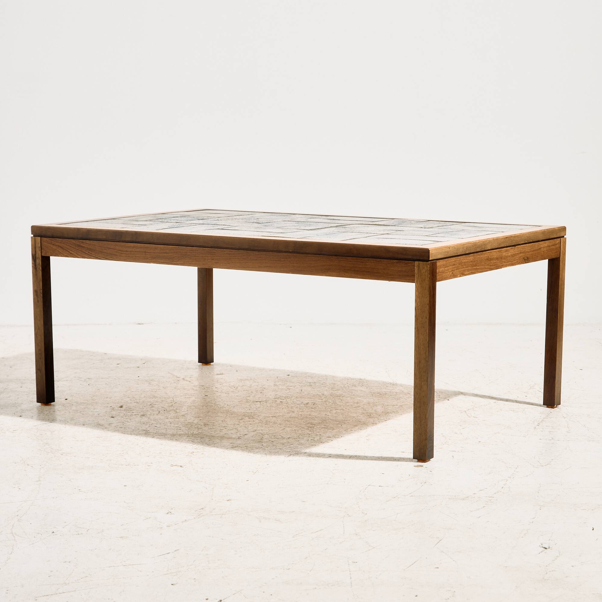 Coffee table in rosewood and ceramic by Lisbeth Sallingboe