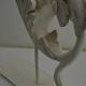Pair of legs of wood metal table lamps foliage decoration Design: Ivory White