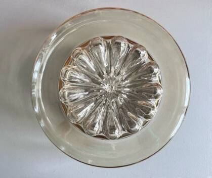 Plafonnier RZB ou applique verre ambré cœur marguerite vintage