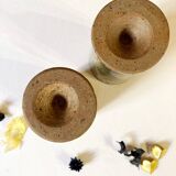 Pair of enamelled stoneware mazagrans
