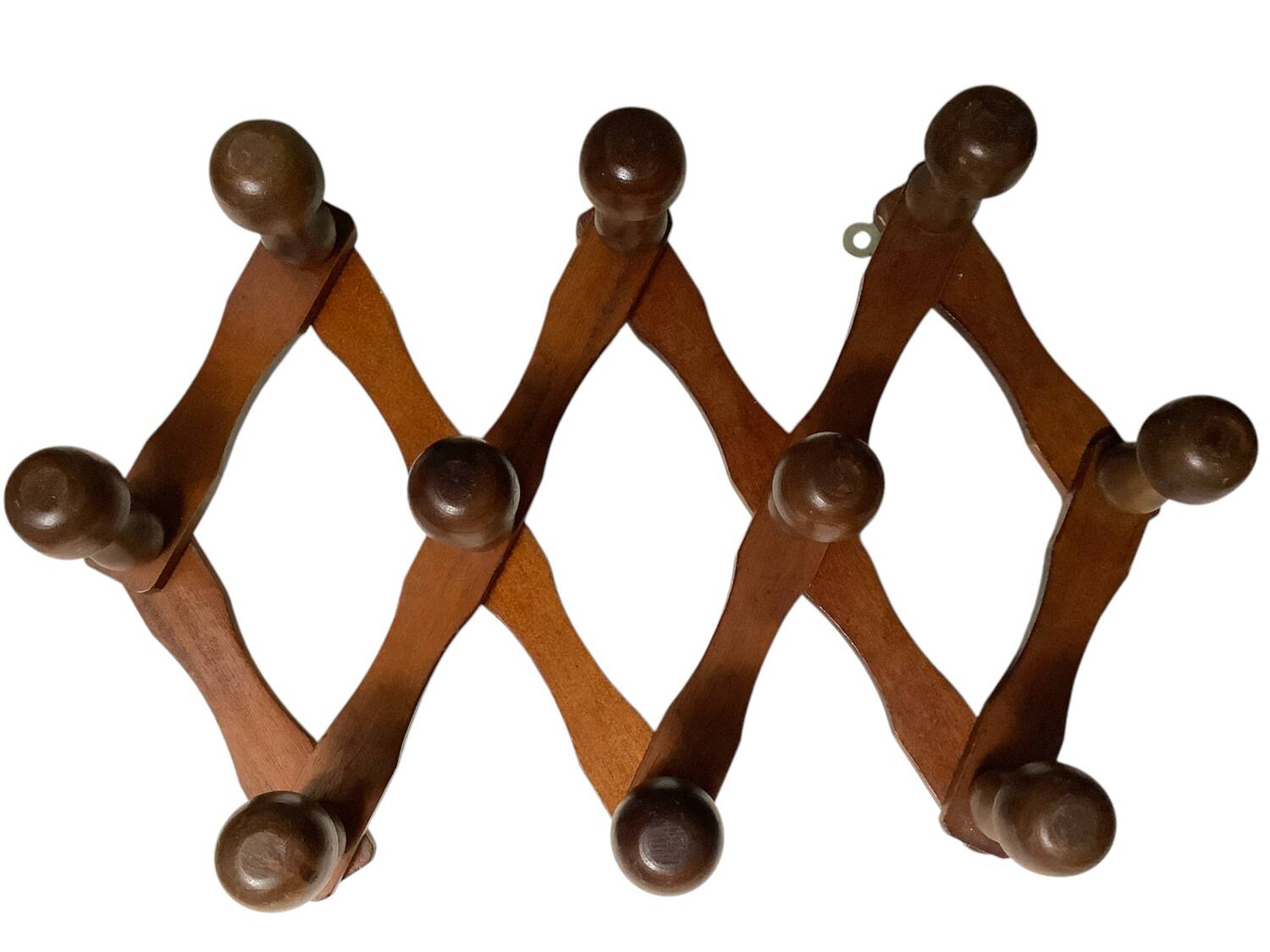 Old wooden accordion coat rack.