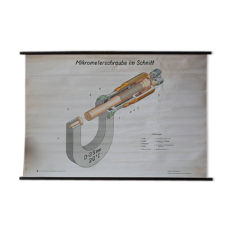 Educational poster sliding Calliper, 1969