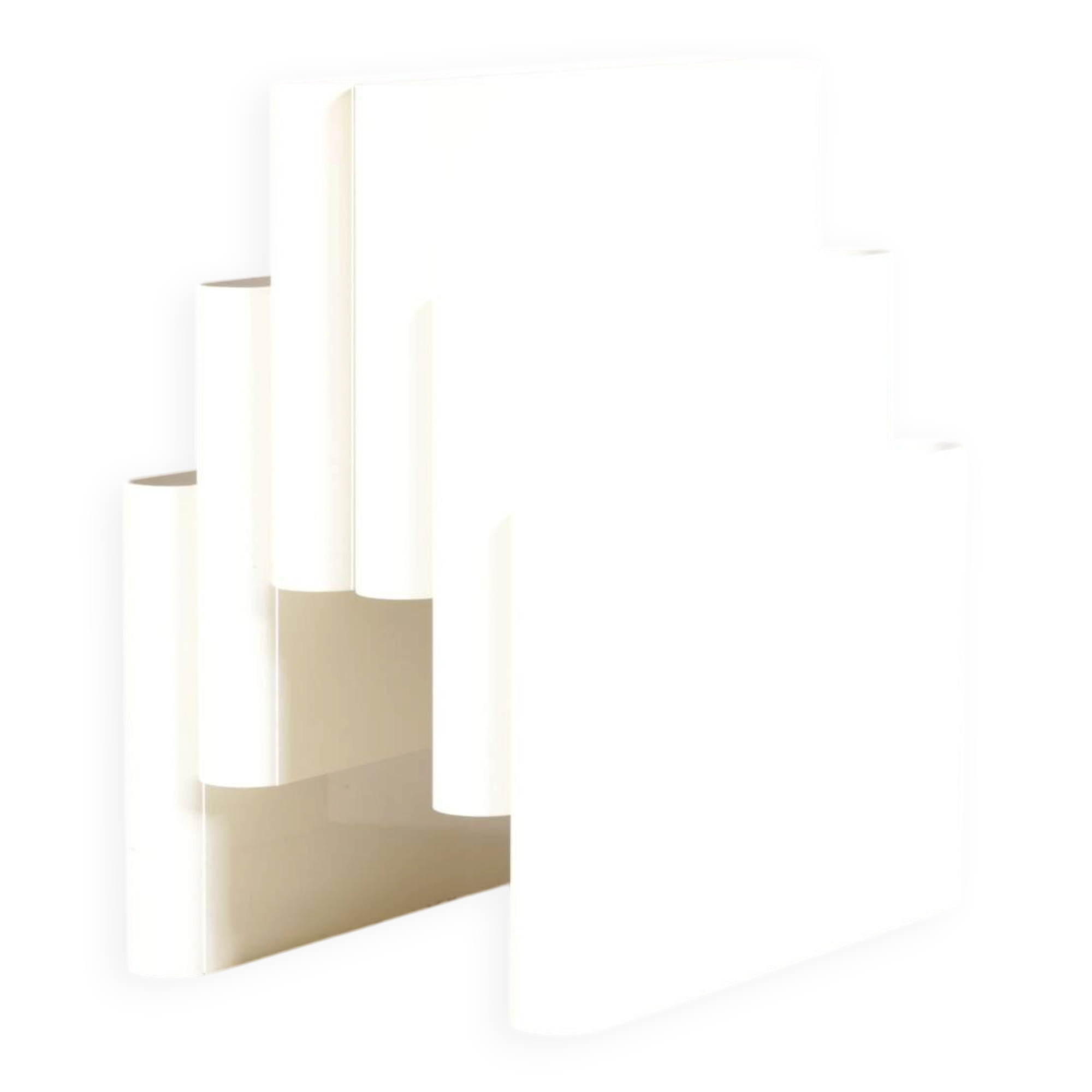 1970s Large model white plastic magazine rack / Giotto Stoppino / Kartell,