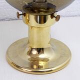 Pair of golden smoked glass lamps