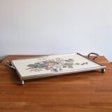 Ceramic and metal bird tray