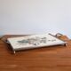 Ceramic and metal bird tray