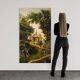 Tableau paysage de campagne huile sur toile du 19ème siècle