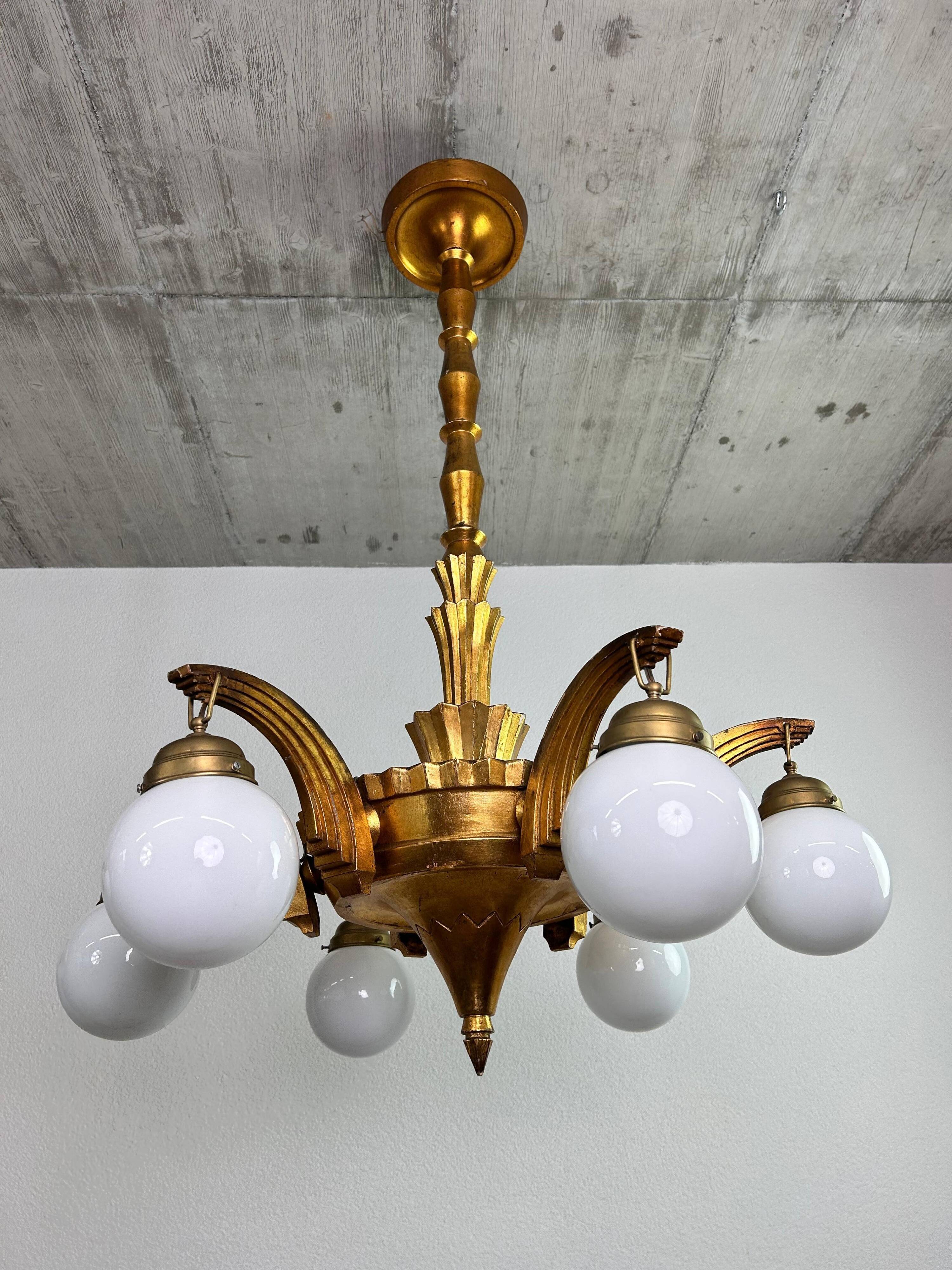 Grands lustres art déco dans le style de Dagobert Peche