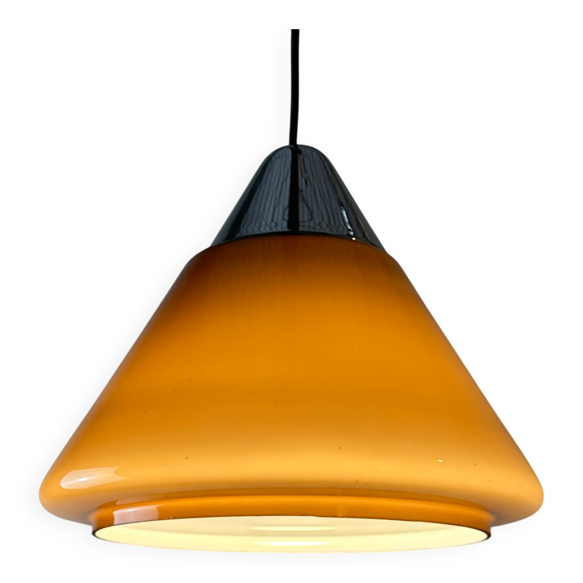 Suspension en verre marron par Hustadt Leuchten, 1960