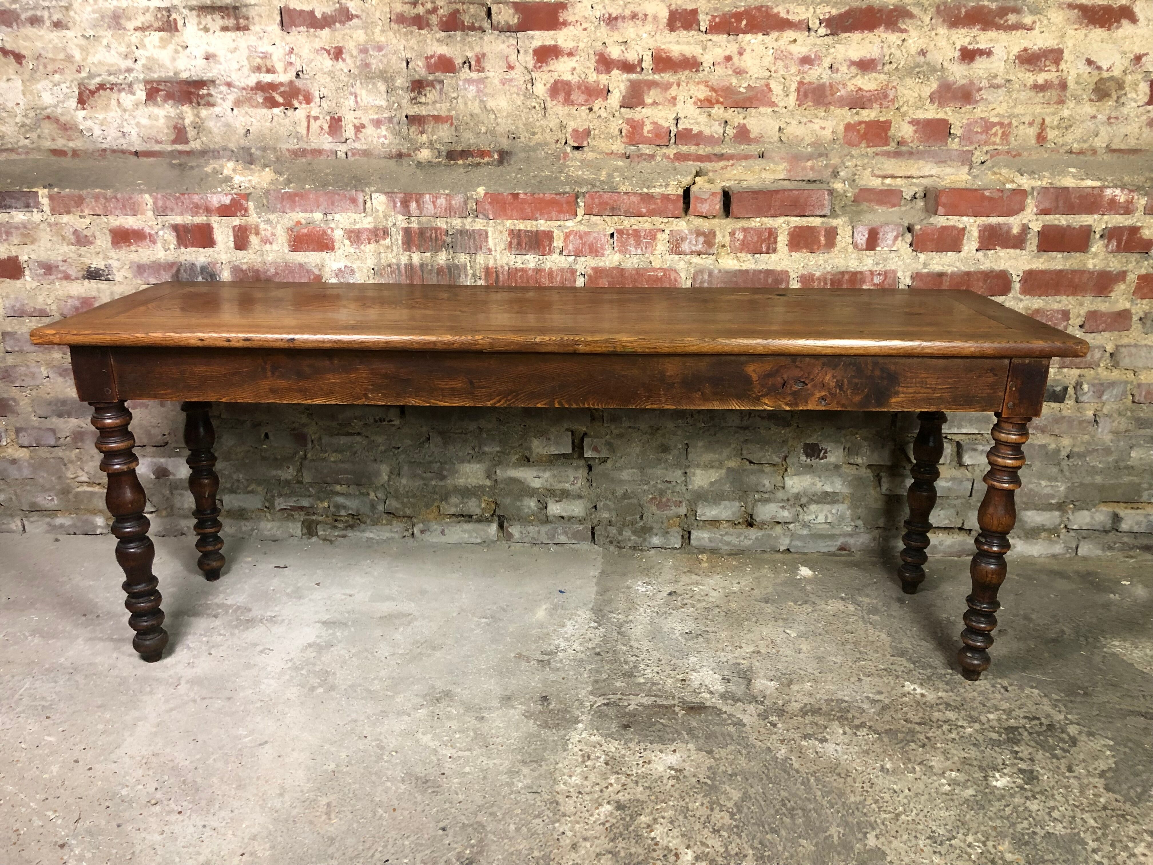 Draper's table / solid oak console 1900s
