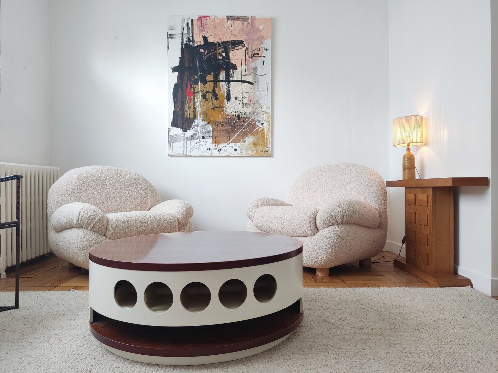 lacquered wood bar/coffee table - Italy 70s