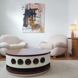 lacquered wood bar/coffee table - Italy 70s