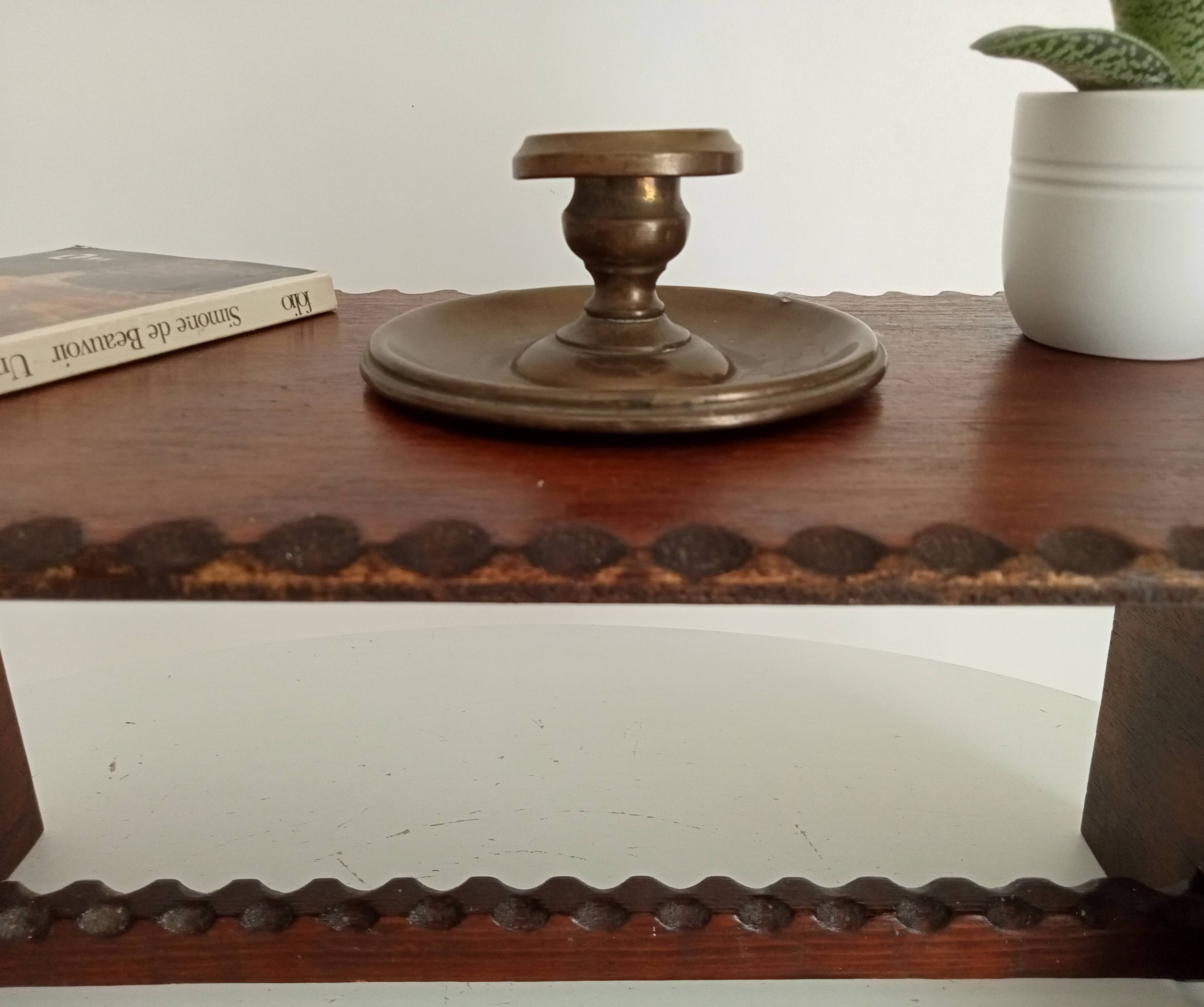 Low brutalist stool in the style of Charles Dudouyt.