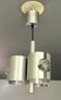 Space-age chandelier with 3 lights, brushed aluminium, 1970 design.