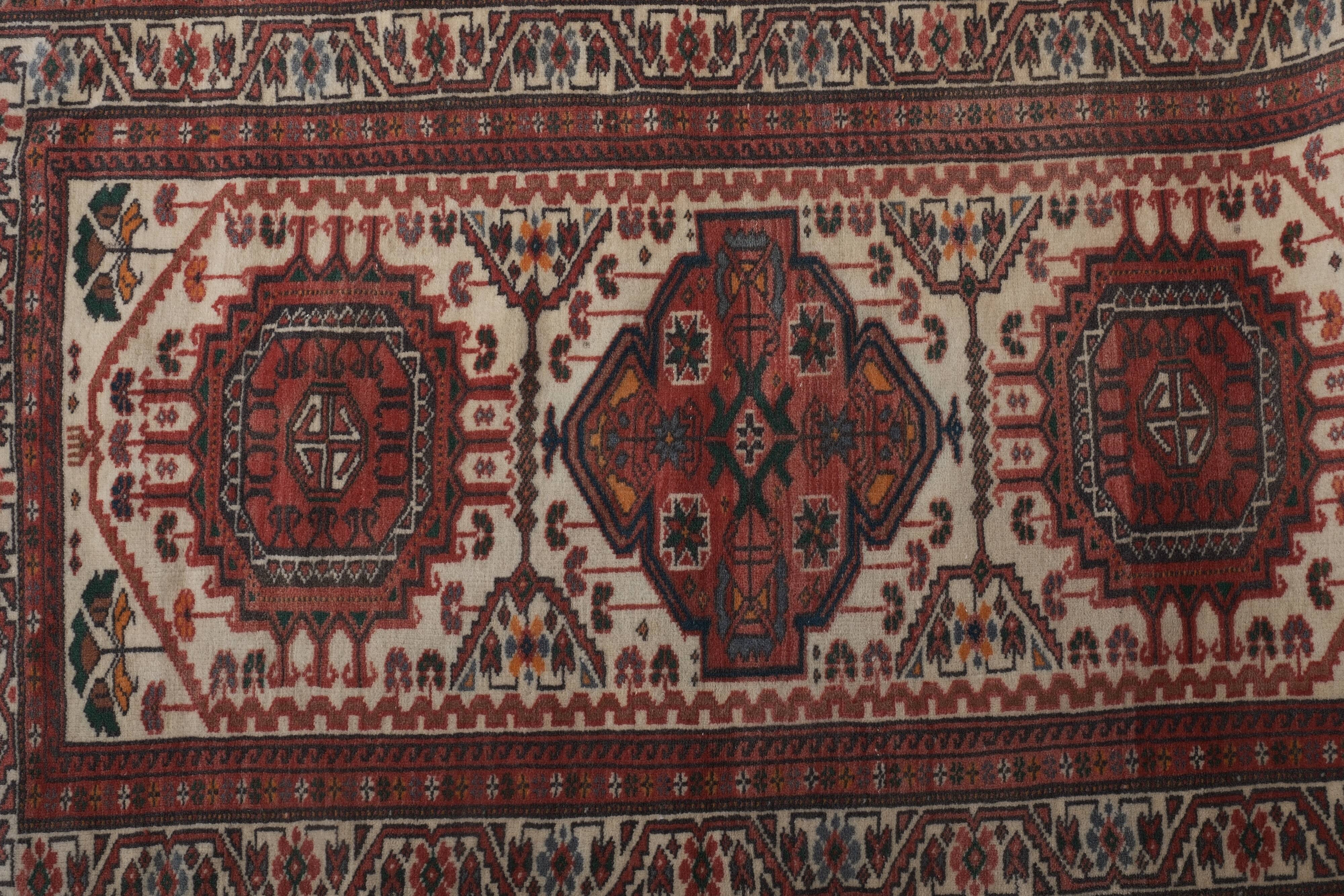 Vintage Turkish Oushak Handwoven Rug 90x414 cm