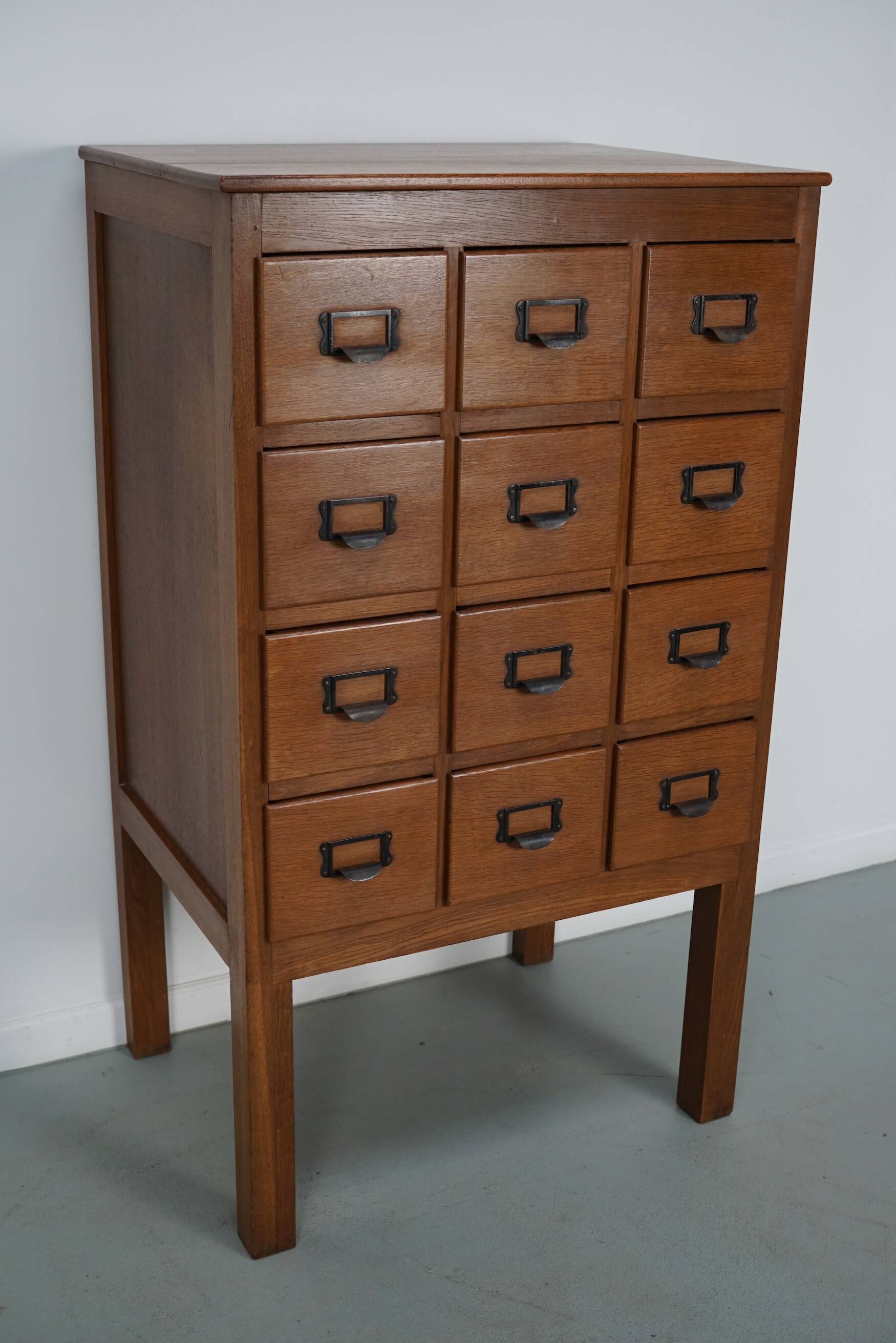 Vintage Dutch Oak Apothecary / Filing Cabinet, 1930s