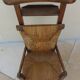 Vintage wooden prayer chair, double woven straw, lift-up seat