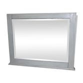 Miroir en bois ancien rectangulaire patiné blanc 51,5 x 65 cm