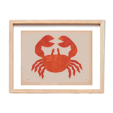 Crab collage on old paper