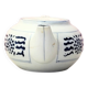Antique white and blue Chinese porcelain teapot – floral decoration