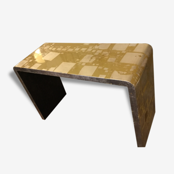 Yellow and white gold lacquer coffee table