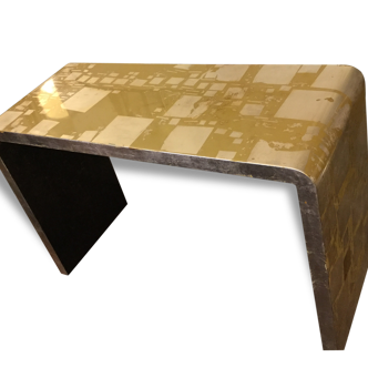 Yellow and white gold lacquer coffee table