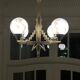 1930's brass and nickel Art Deco chandelier