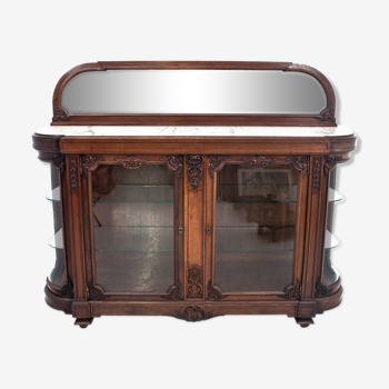 Glass Buffet with Marble Top, France, 1880