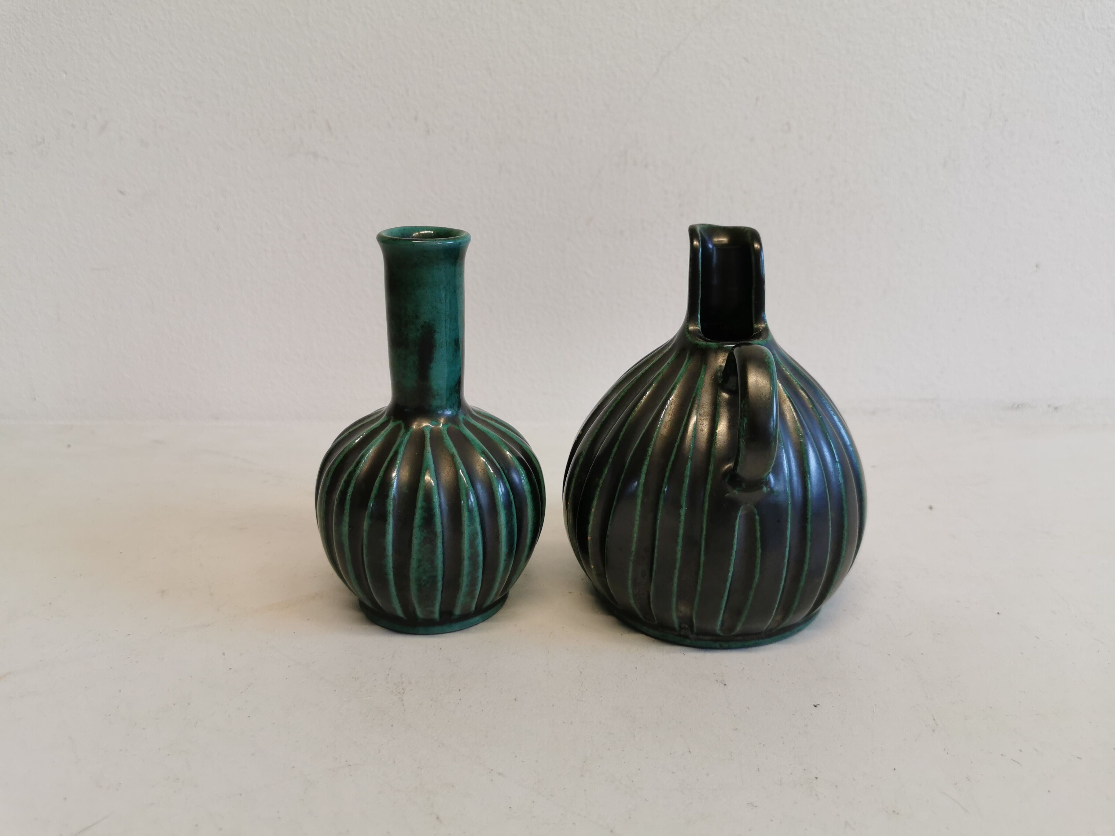 Two  pieces of pottery from Michael Andersen Bornholm - Denmark. Estimated 1960s.