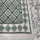 Tapis margoum couloir vert et blanc fait main en laine naturelle
