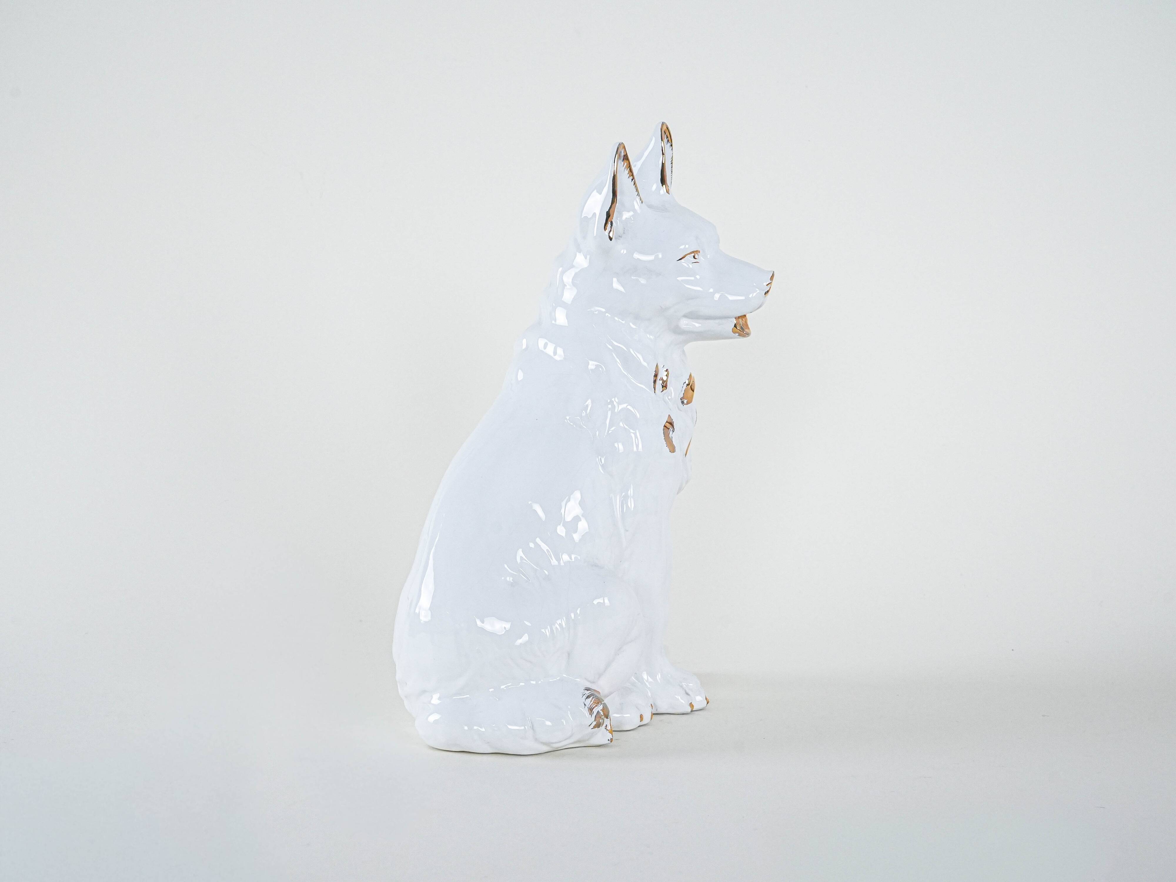 Porcelain dog figurine, 1960s, made in Europe