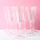 Set of 8 Crystal Vintage Champagne Flutes, Prosecco Clear Italian