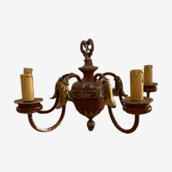 Painted tole chandelier