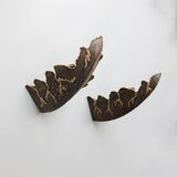 Ensemble de 2 appliques murales brutalistes belges, années 1990.