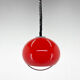 Mid century red hanging lamp with chrome by Harvey Guzzini for Meblo Italy