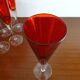 10 vintage champagne flutes in ruby red glass