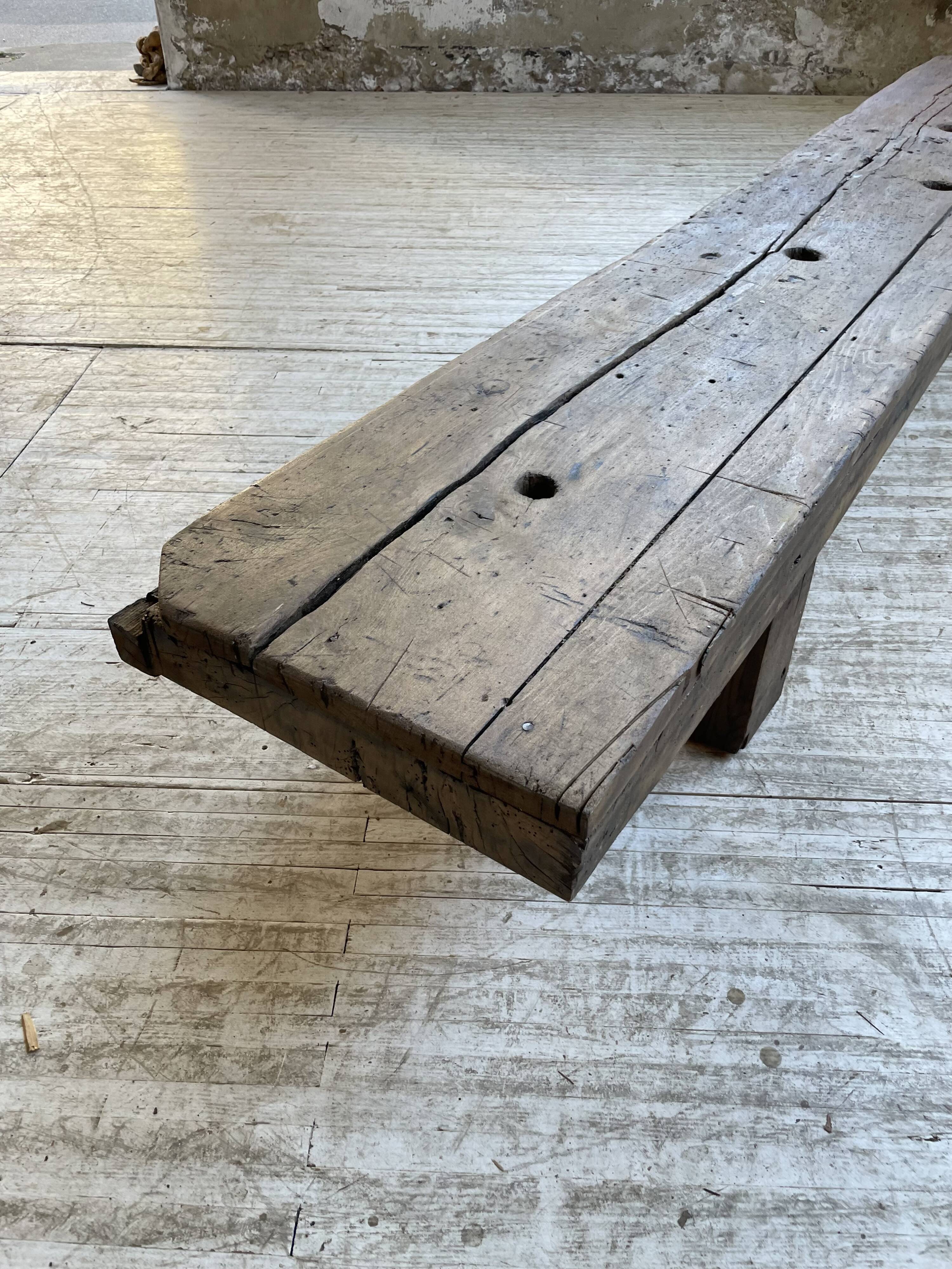 Workbench bench coffee table solid oak XXL