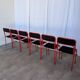 Space Age Stackable Dining Chair / 1970s Red & Black Metal Chair (9 in stoc