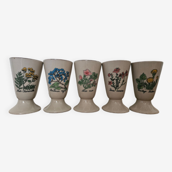 Set of 5 ceramic mazagrans